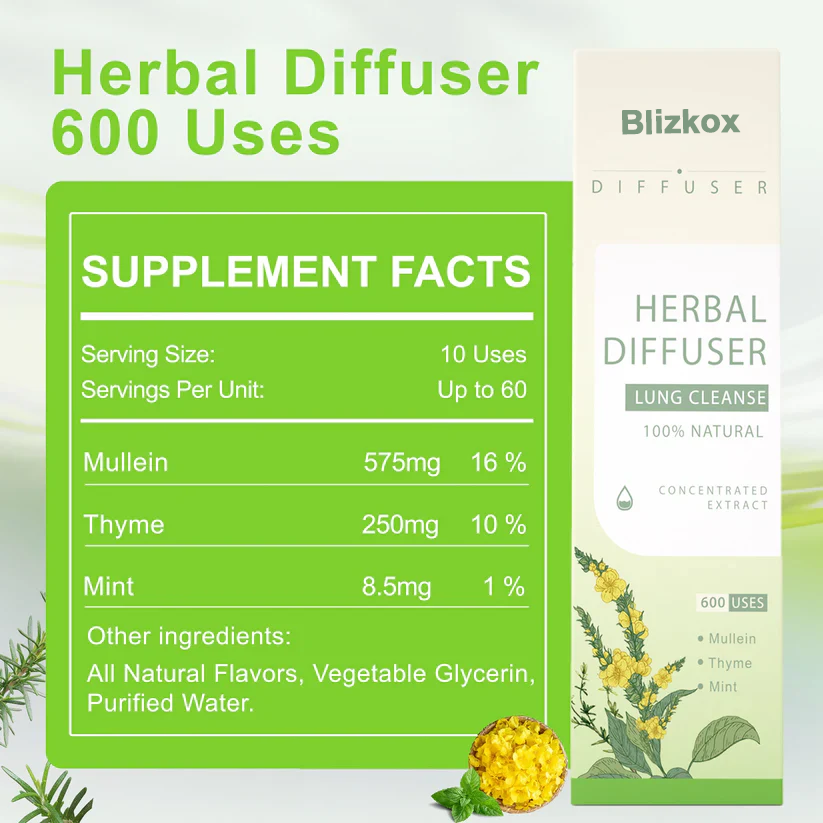 Final 3 Hours: 60% OFF-Blizkox™ Mullein Aroma Diffuser (Cough, wheezing, shortness of breath, sputum, stuffy nose, bronchitis, bronchitis, allergy symptoms, lung discomfort)