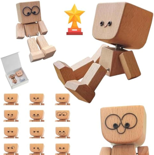 Shaking Feet Wooden Doll with 12PCS fb