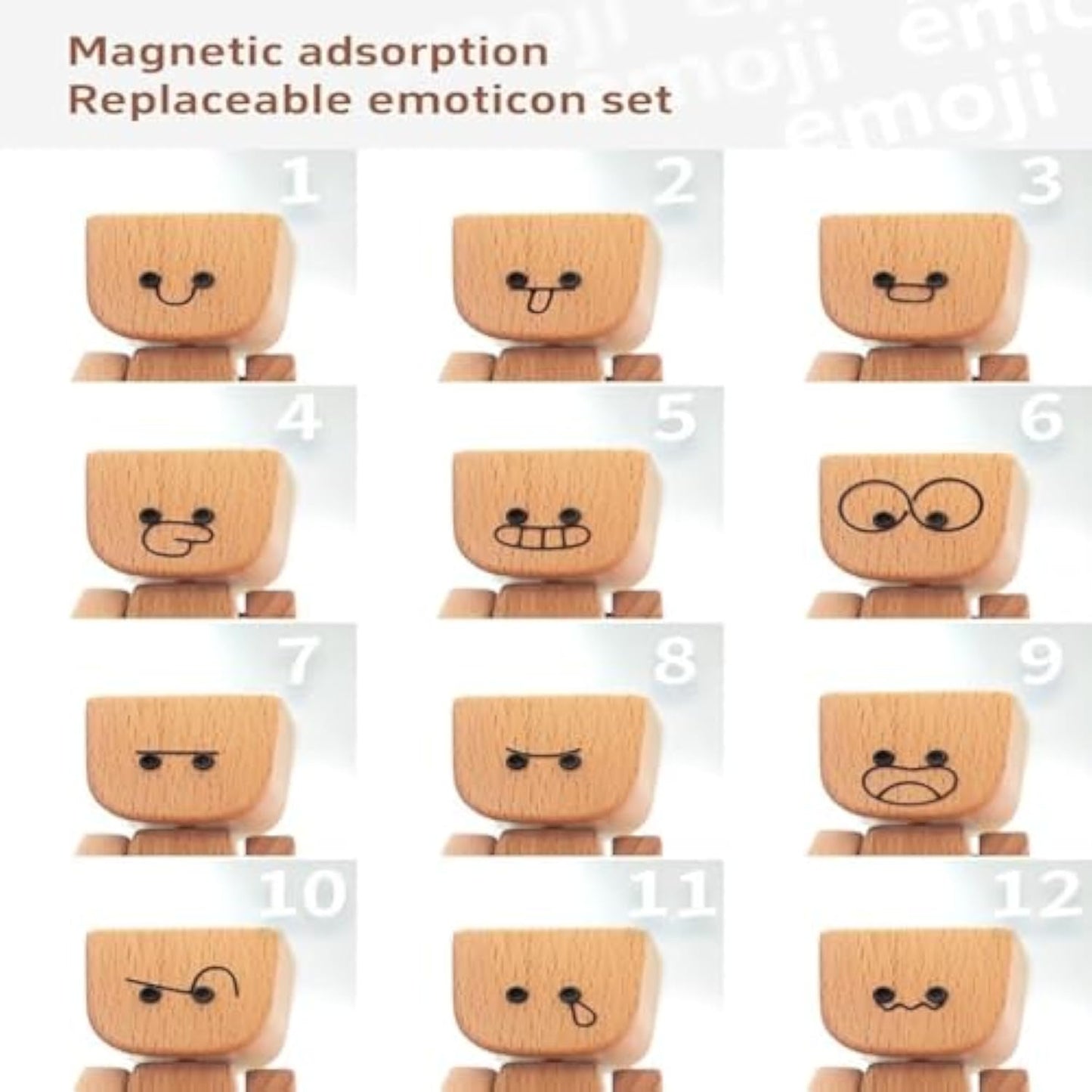 Shaking Feet Wooden Doll with 12PCS fb