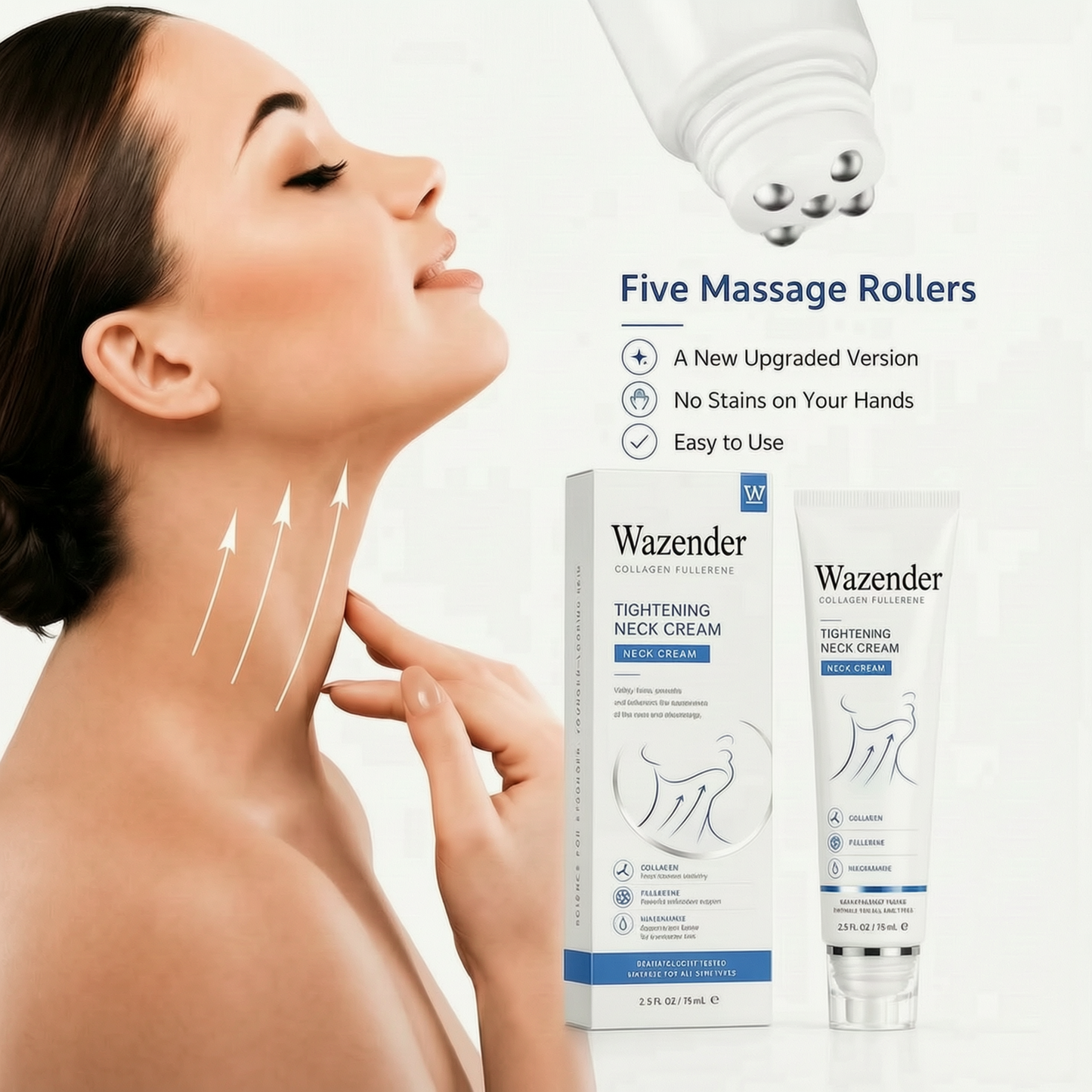 ✨ Wazendor™ Instant Neck Lift Cream  — 🧴 Infused with Retinol & Hyaluronic Acid | Firms the Neck, Reduces Wrinkles & Double Chin