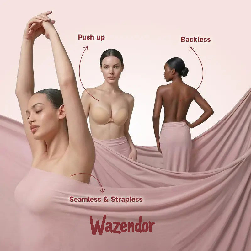 Wazendor™ Invisible Push-Up Sticky Bra | Reusable & Waterproof