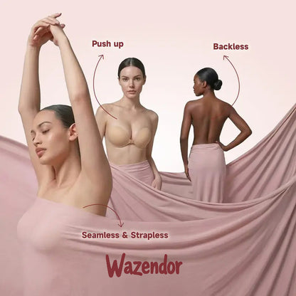 Wazendor™ Invisible Push-Up Sticky Bra | Reusable & Waterproof