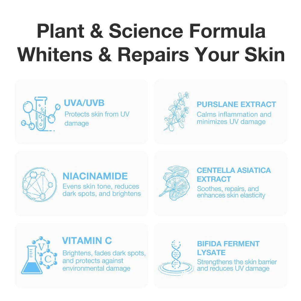 Niacinamide + Vitamin C Water-Light Glow Sunscreen ☀️🌿 (Protects Against UV Rays While Enhancing Your Natural Glow) 💧 No White Cast • Non-Greasy • Lightweight Comfort All Day✨